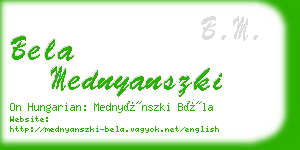 bela mednyanszki business card